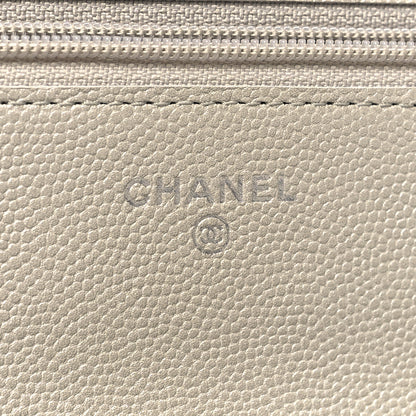 Chanel Caviar Sevruga Wallet on Chain WOC Silver 6 of 14