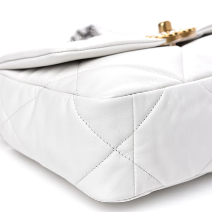 Chanel Goatskin Quilted Medium 19 Flap White 6 of 9