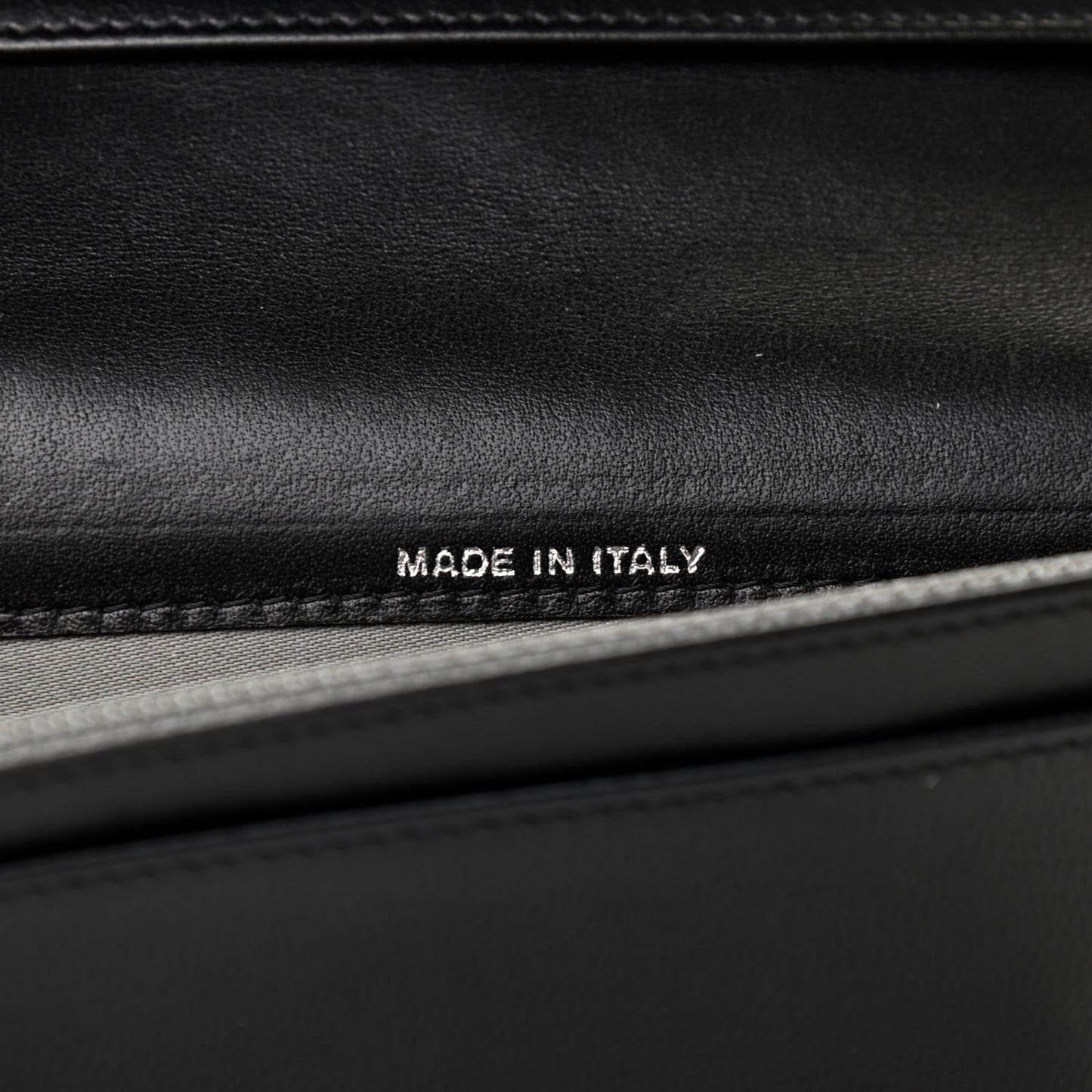 Lambskin Camellia Embossed Yen Wallet Black