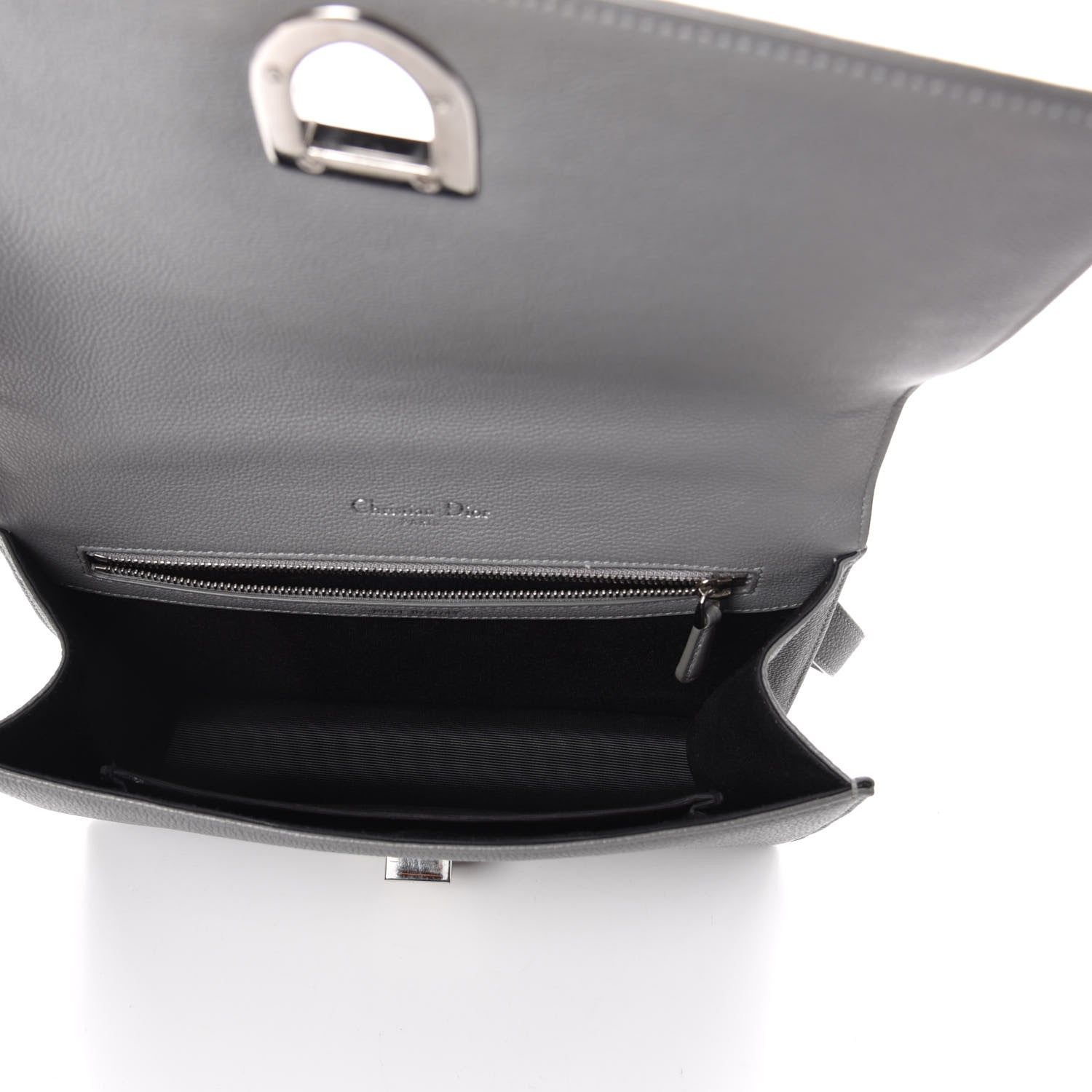 Christian Dior Grained Calfskin Medium Diorama Flap Bag Gris 5 of 9