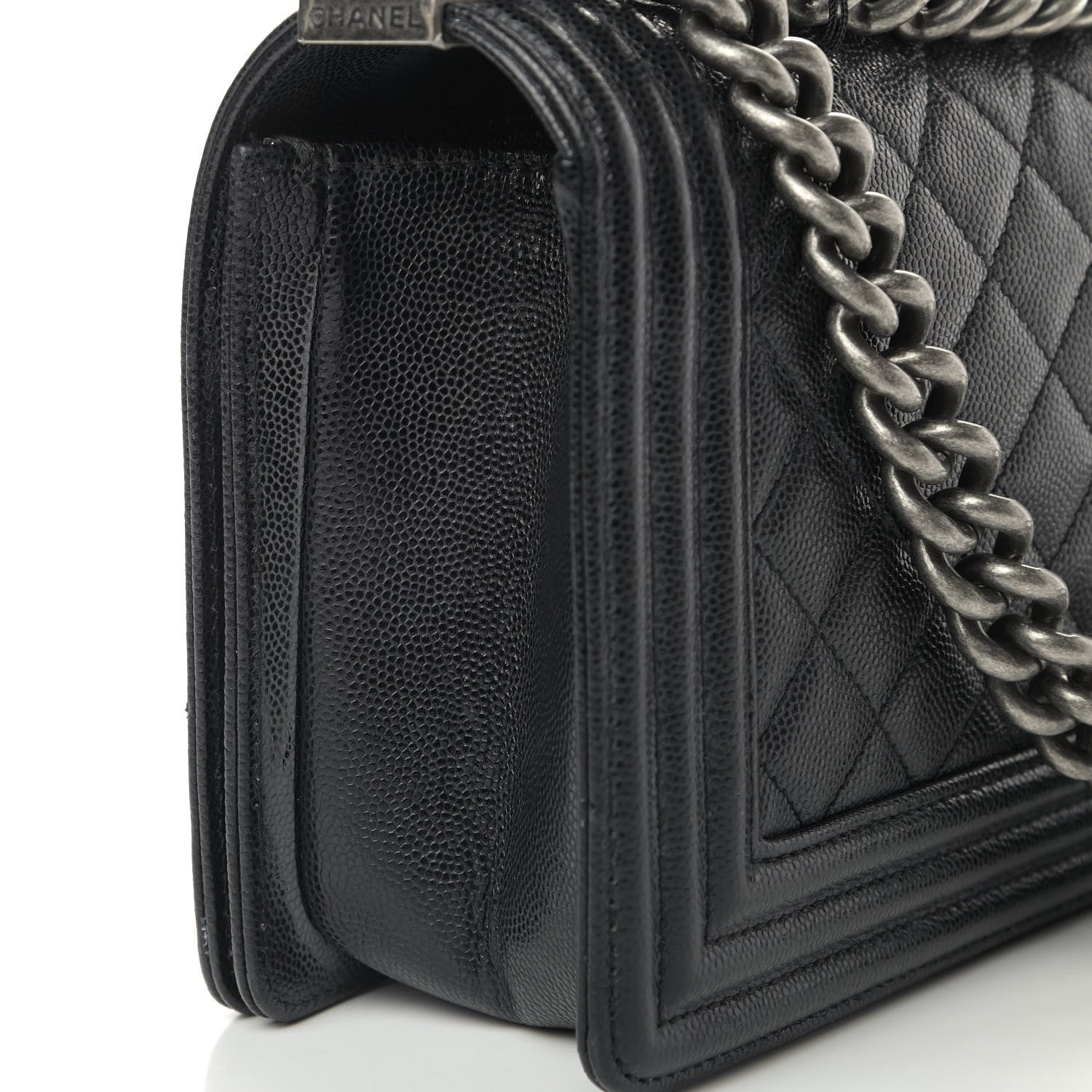 Chanel Caviar Quilted Medium Boy Flap Black 8 of 8