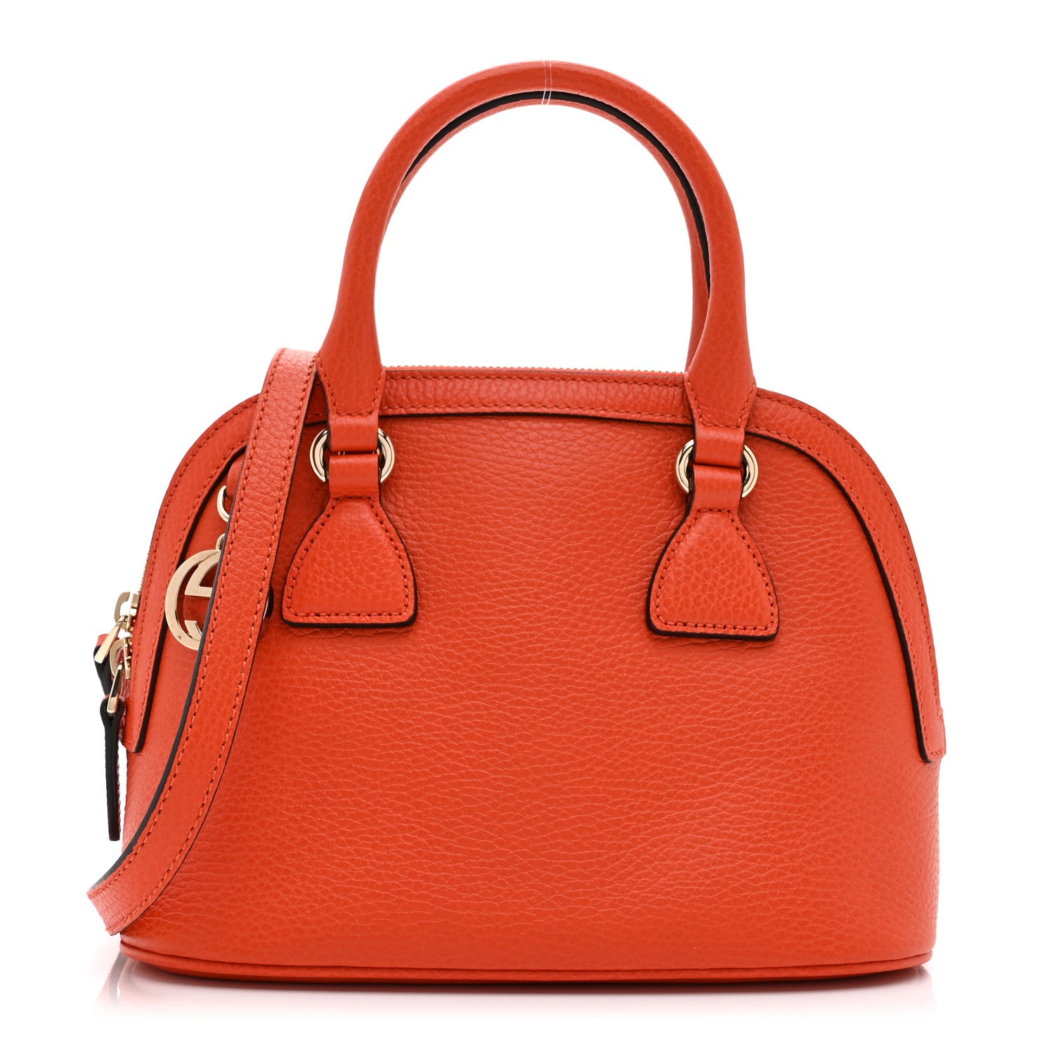 Gucci Dollar Calfskin Small GG Charm Dome Bag Orange 1 of 10