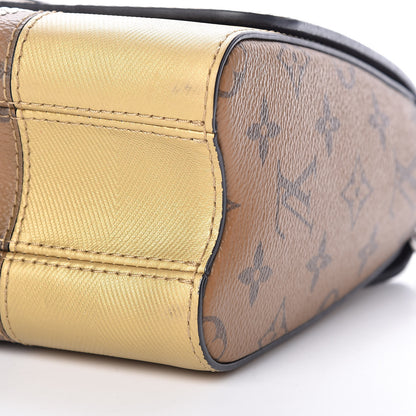 Louis Vuitton Calfskin Reverse Monogram Studded Twist Shoulder Bag MM Black Gold 10 of 14