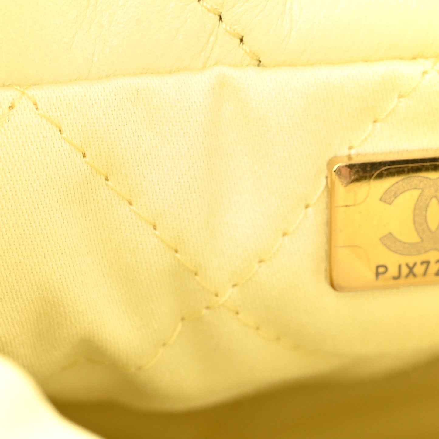 Shiny Calfskin Quilted Mini Chanel 22 Light Yellow