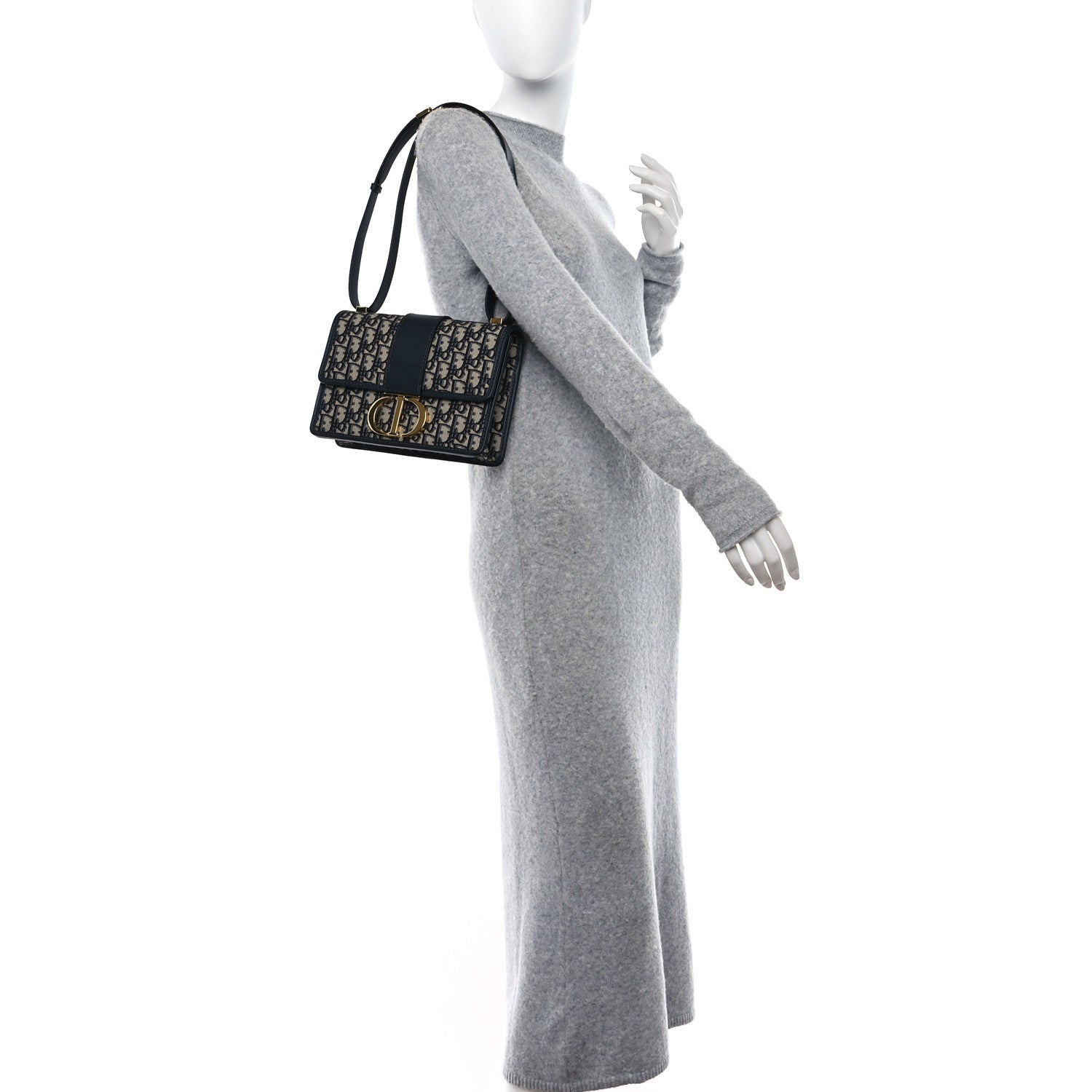 Christian Dior Oblique 30 Montaigne Flap Bag Blue 2 of 9