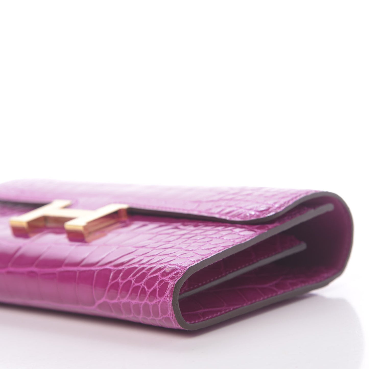 Shiny Alligator Constance Long Wallet Rose Scheherazade