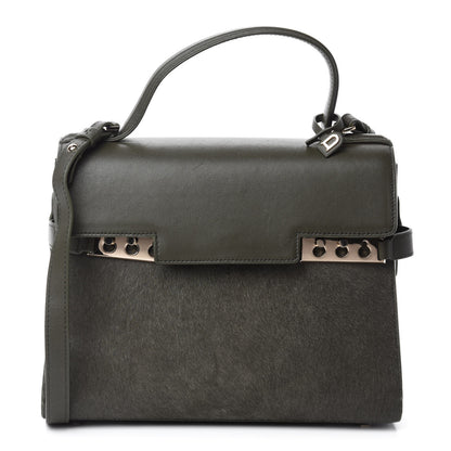 Delvaux Calf Hair MM Tempete Satchel Kaki 1 of 12