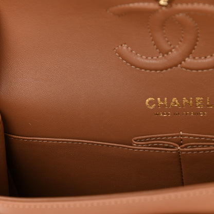 Chanel Lambskin Quilted Small Double Flap Brown 13 of 15
