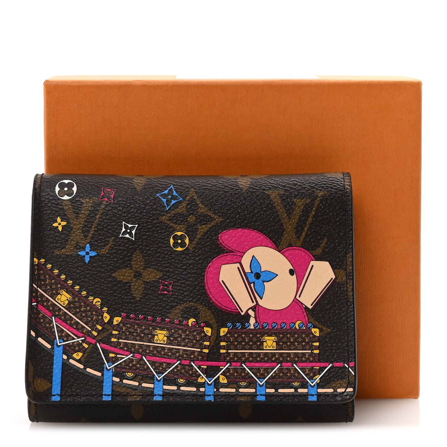 Monogram 2020 Christmas Animation Roller Coaster Victorine Wallet Pivoine