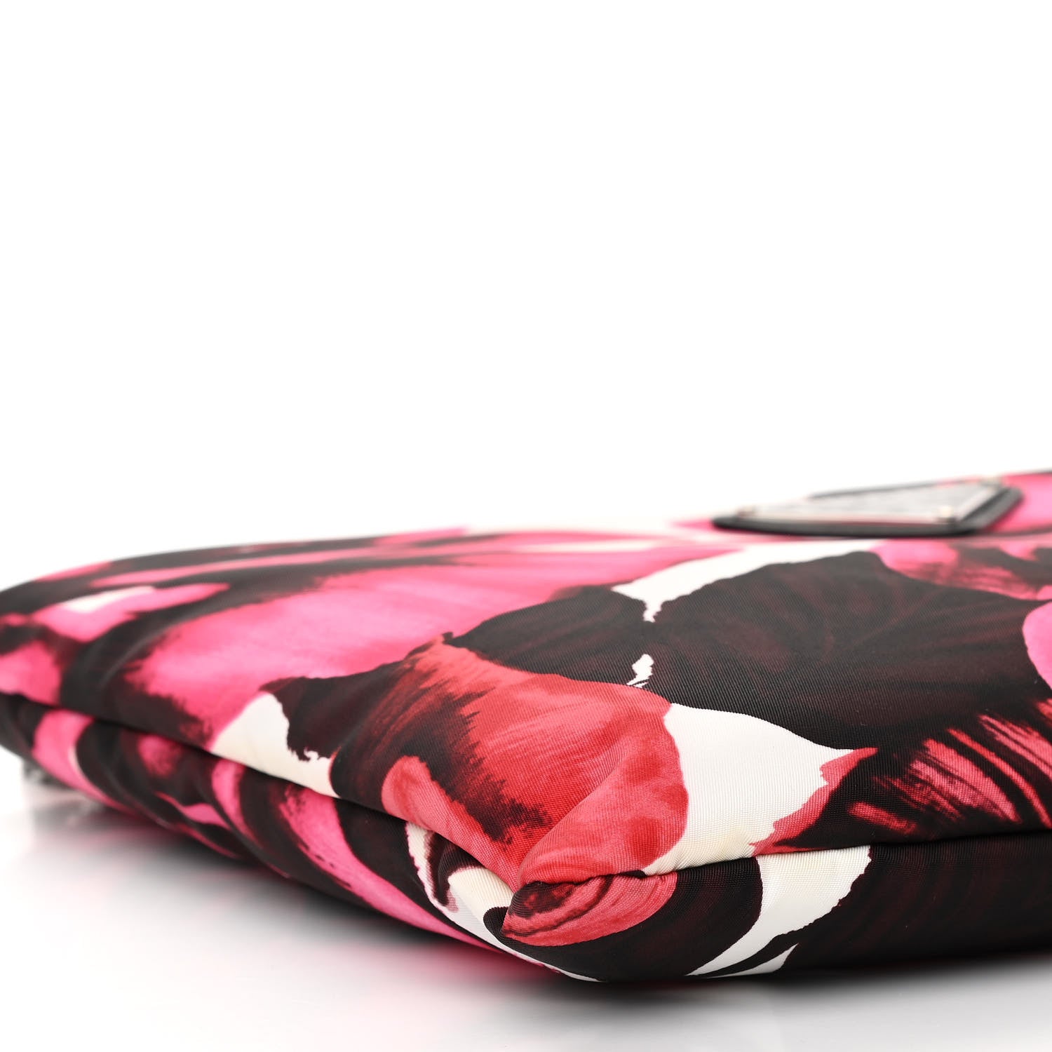 Prada Tessuto Soft Nylon Rose Print Small Chain Clutch Pink 5 of 10