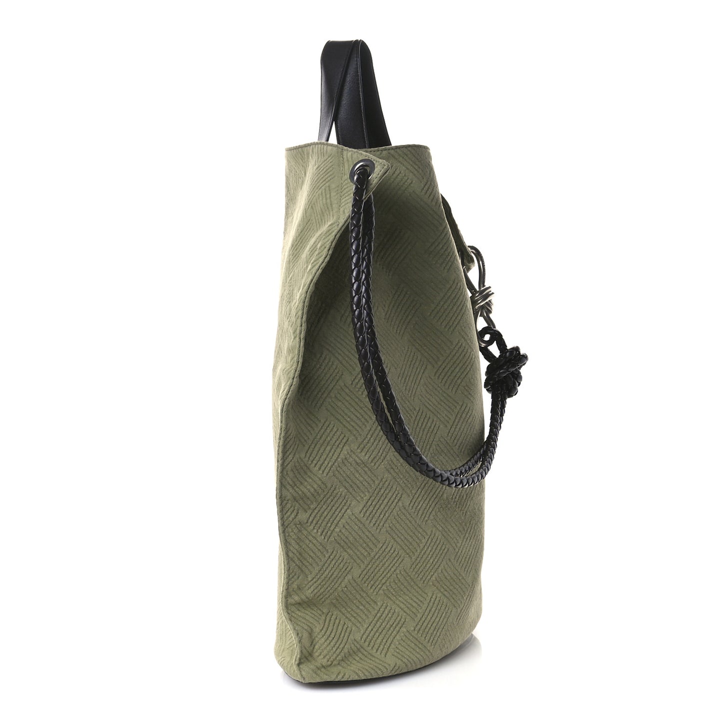 Jacquard Canvas Avenue Knot Tote Crocodile Ebano