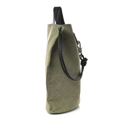 Bottega Veneta Jacquard Canvas Avenue Knot Tote Crocodile Ebano 3 of 10