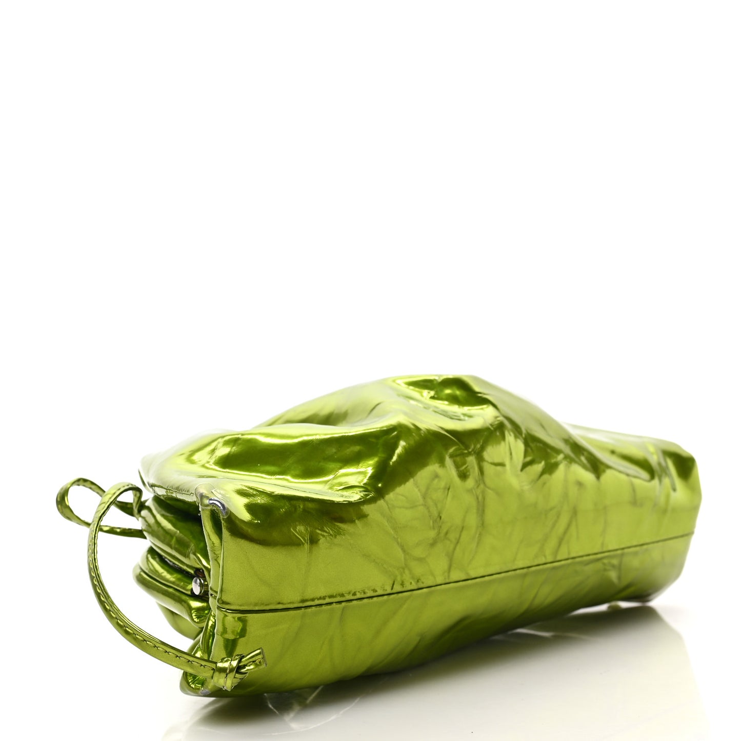 Metallic Crushed Calfskin The Mini Pouch Chlorophyll