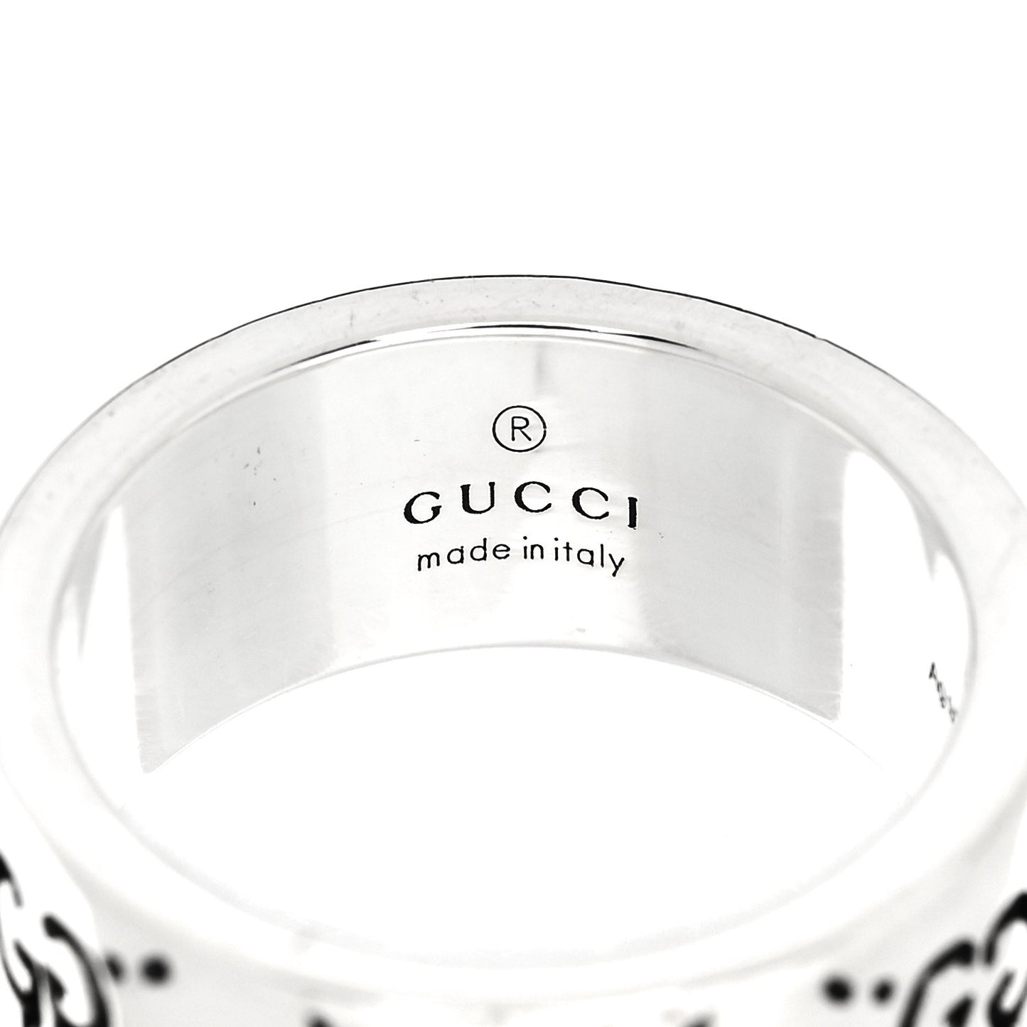 Sterling Silver GucciGhost Hamlet Skull Band Ring 53 6.5