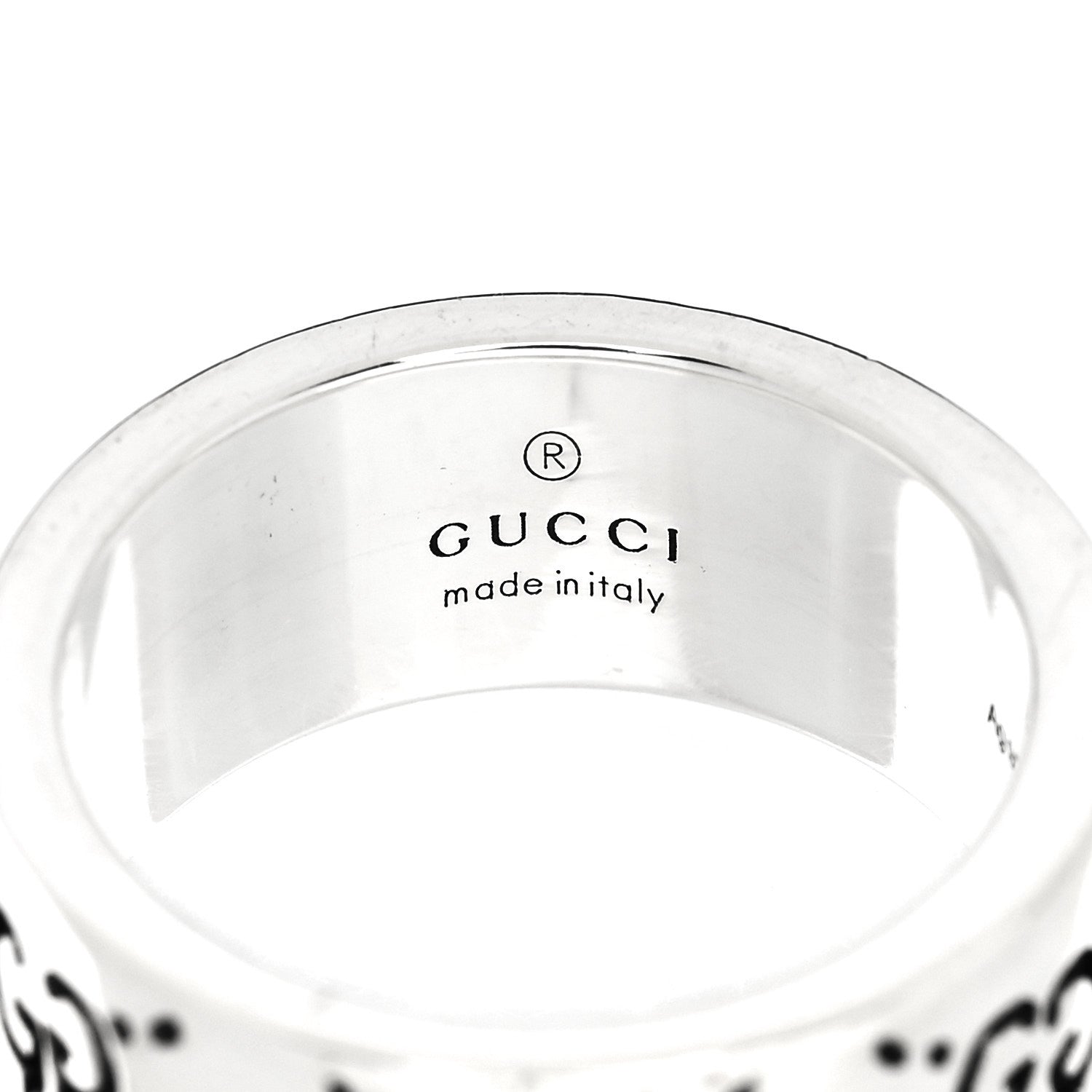 Gucci Sterling Silver GucciGhost Hamlet Skull Band Ring 53 6.5 4 of 7
