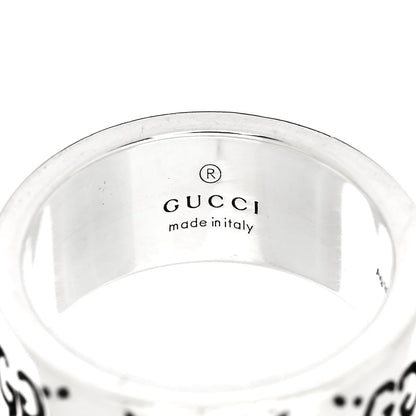 Gucci Sterling Silver GucciGhost Hamlet Skull Band Ring 53 6.5 4 of 7