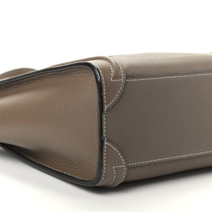 Celine Drummed Calfskin Nano Luggage Souris 6 of 9