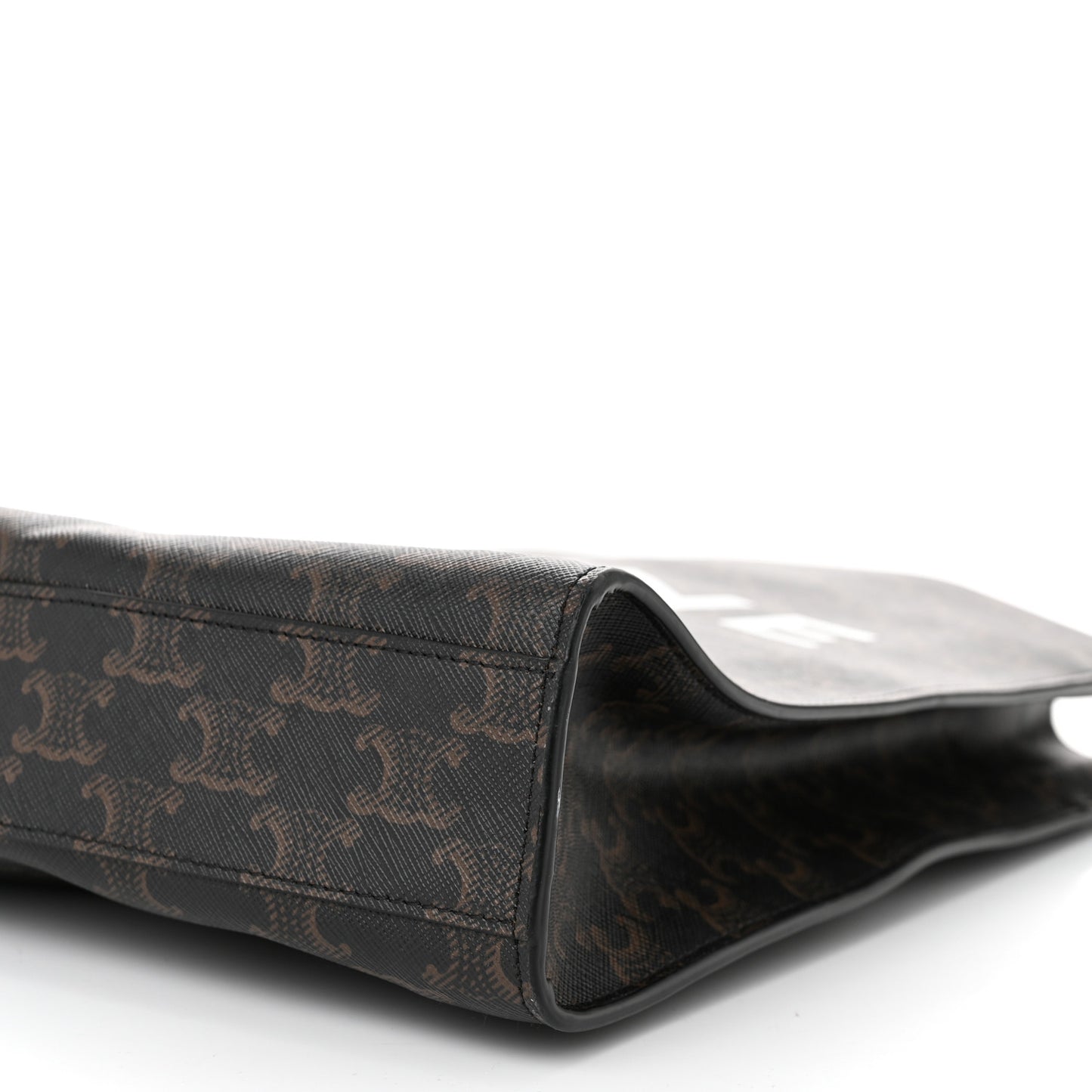 Triomphe Canvas Calfskin Small Vertical Cabas Tan