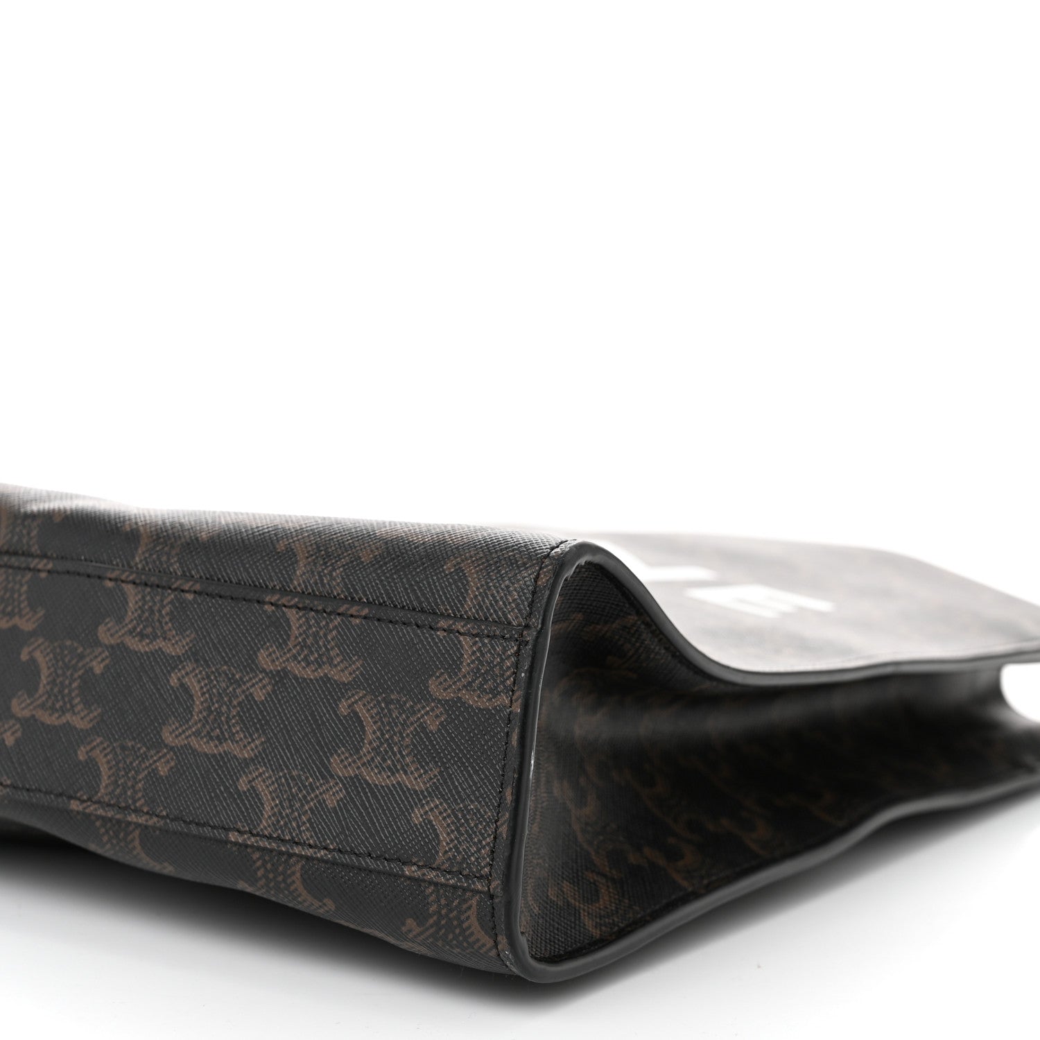 Celine Triomphe Canvas Calfskin Small Vertical Cabas Tan 10 of 11