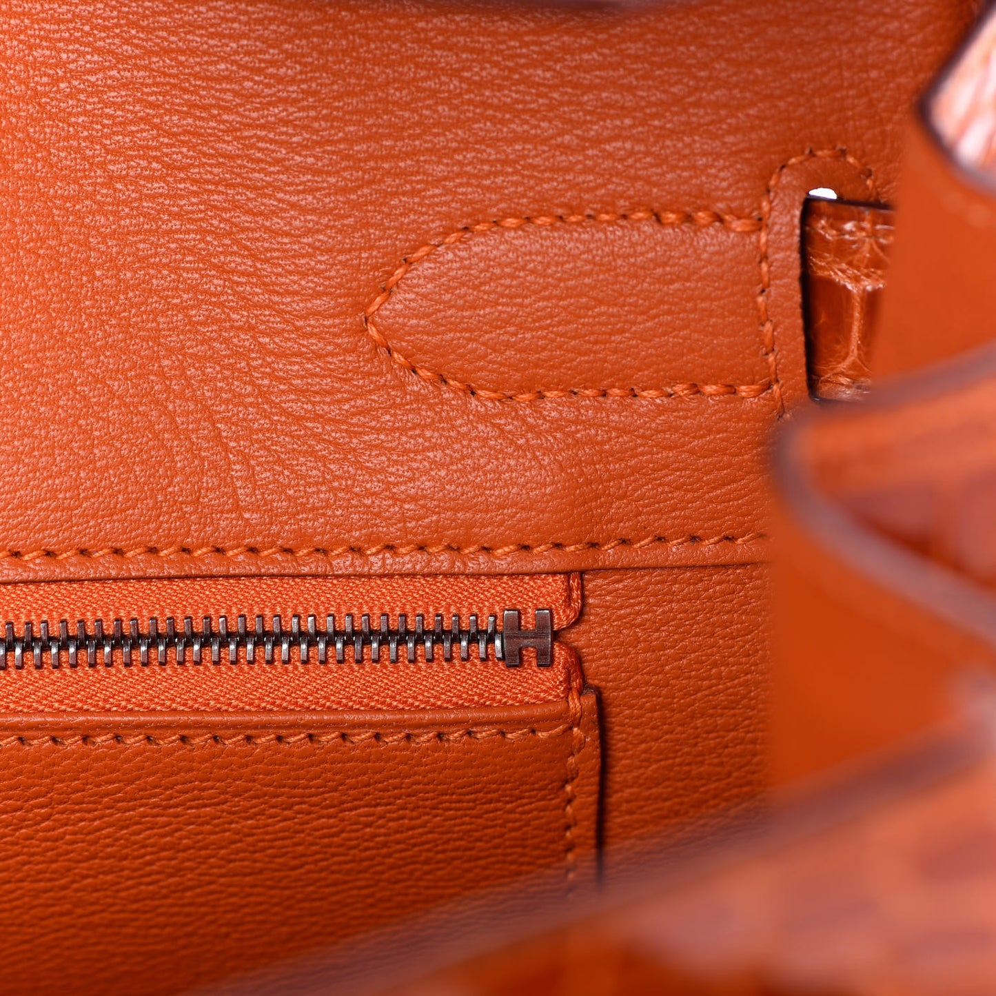 Shiny Porosus Crocodile Birkin 30 Orange