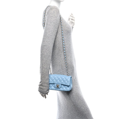 Chanel Lambskin Quilted Mini Rectangular Flap Light Blue 2 of 11
