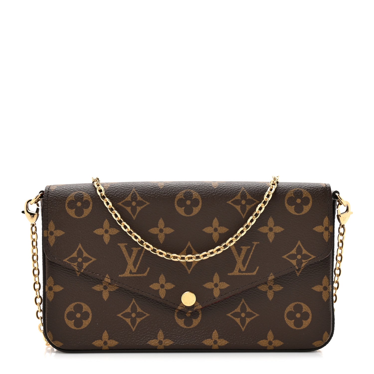 Louis Vuitton Monogram Pochette Felicie Chain Wallet Fuchsia 1 of 13