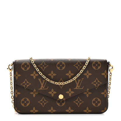 Louis Vuitton Monogram Pochette Felicie Chain Wallet Fuchsia 1 of 13