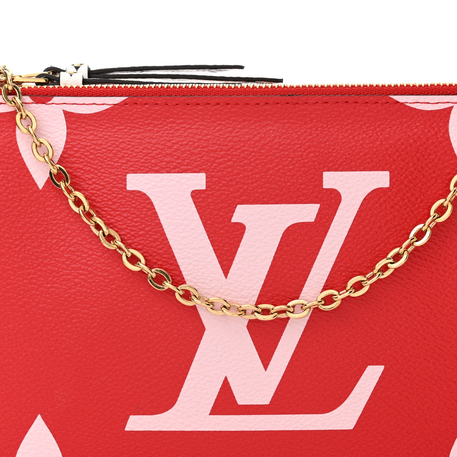 Louis Vuitton Monogram Giant Double Zip Pochette Rouge 8 of 11