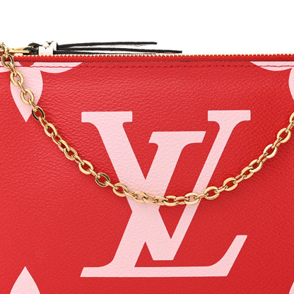 Louis Vuitton Monogram Giant Double Zip Pochette Rouge 8 of 11