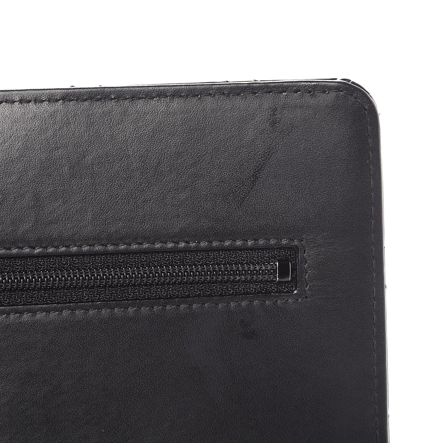 Patent Quilted Wallet On Chain WOC Black