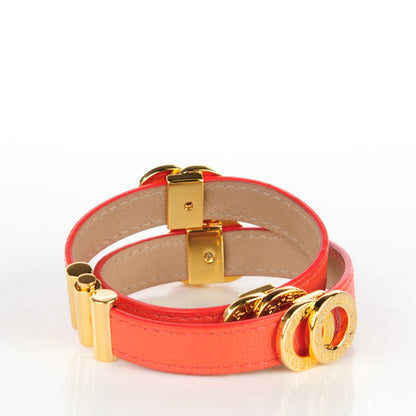 Bulgari Goatskin Double Coiled Bracelet M Reef Coral 3 of 7