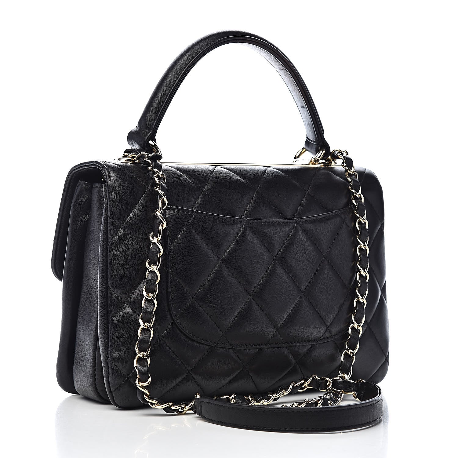Chanel Lambskin Quilted Small Trendy CC Dual Handle Flap Bag Black 3 of 12
