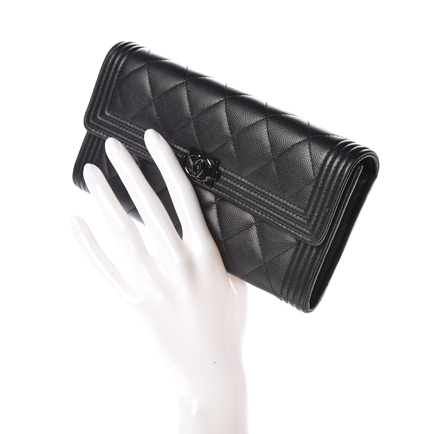 Chanel Caviar Quilted Boy Flap Wallet So Black 3 of 12