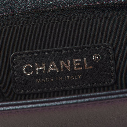 Chanel Iridescent Goatskin Quilted New Medium Boy Flap Purple 6 of 9