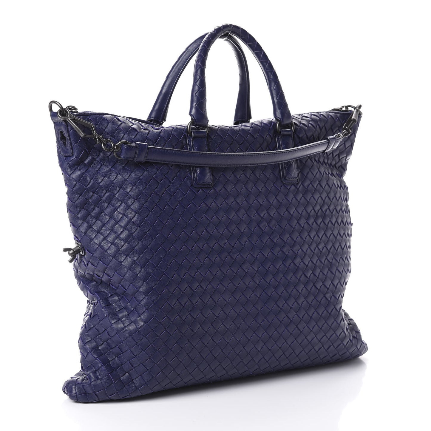 Nappa Intrecciato Medium Convertible Tote Atlantic