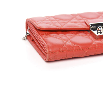 Christian Dior Lambskin Cannage Miss Dior Chain Wallet Red 8 of 10
