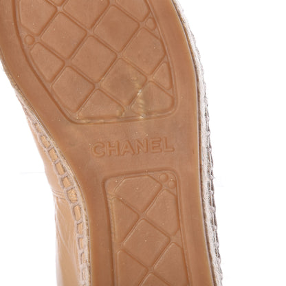 Chanel Lambskin CC Espadrilles 37 Beige Black 8 of 14