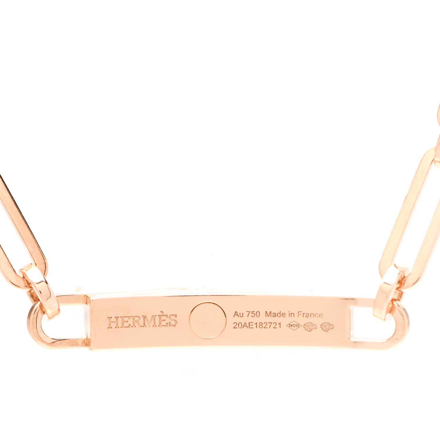 Hermes 18K Rose Gold Diamond Pave Kelly Chaine Choker Necklace 4 of 5
