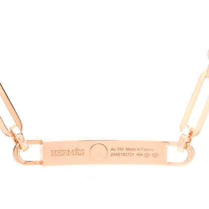 Hermes 18K Rose Gold Diamond Pave Kelly Chaine Choker Necklace 4 of 5