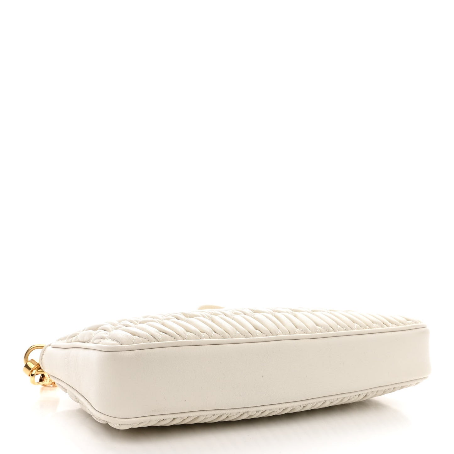 Nappa Matelasse Crystal Mini Shoulder Bag White