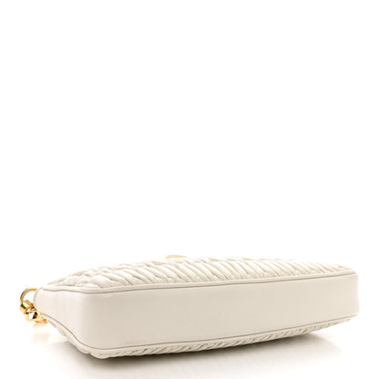 Miu Miu Nappa Matelasse Crystal Mini Shoulder Bag White 4 of 11