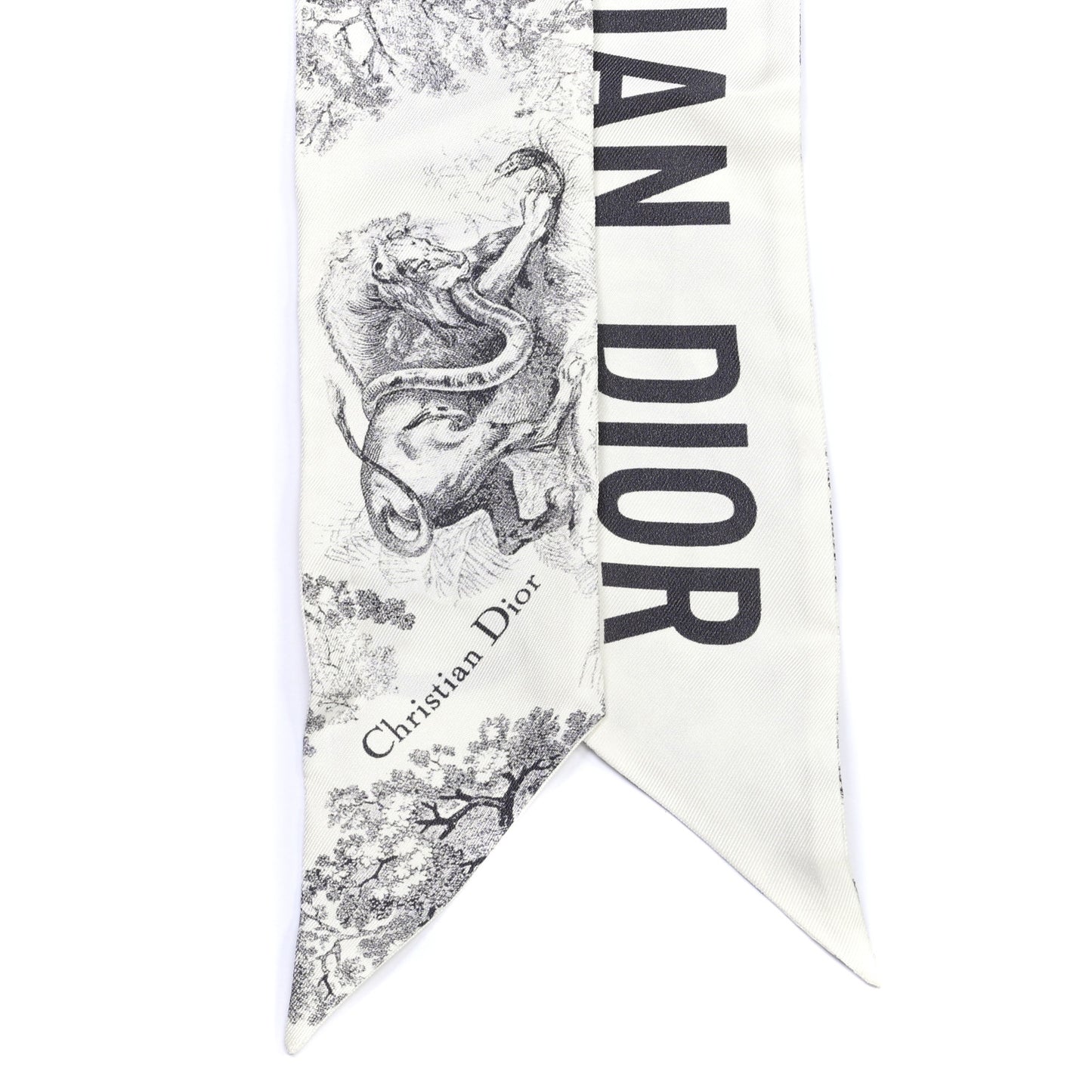 Silk Toile De Jouy Mitzah Scarf White