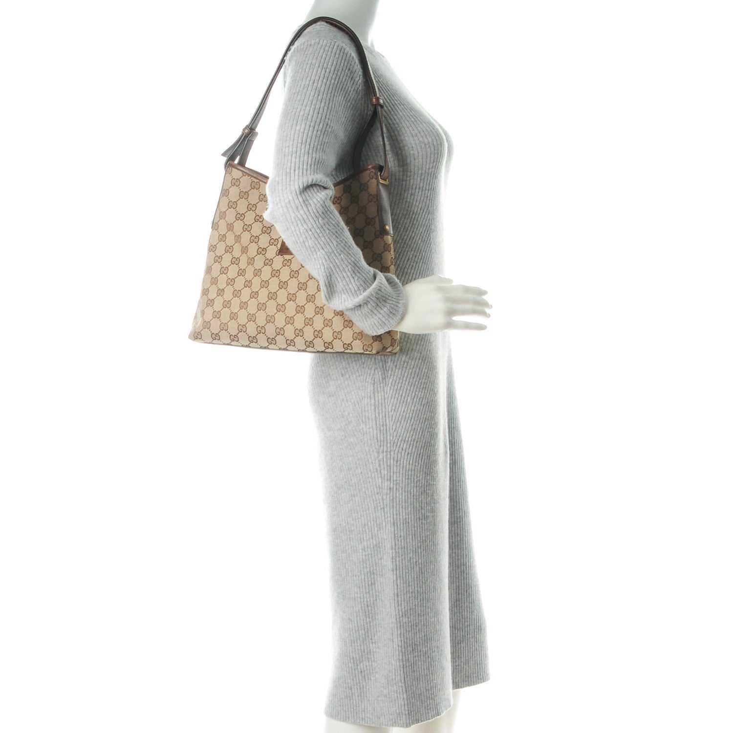 Gucci Monogram Piston Shoulder Bag Dark Brown 2 of 9