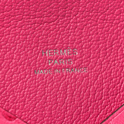 Hermes Ostrich Calvi Card Case Rose Tyrien 8 of 10