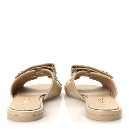 Chanel Lambskin Velcro Crystal CC Mules 40 Beige 6 of 12
