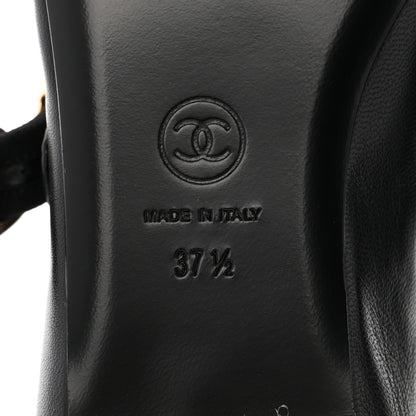 Chanel Lambskin Mary Jane Flats 37.5 Black 8 of 10
