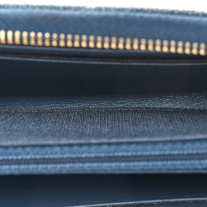 Chanel Iridescent Caviar Quilted Medium Zip Around Wallet Dark Blue 5 of 9