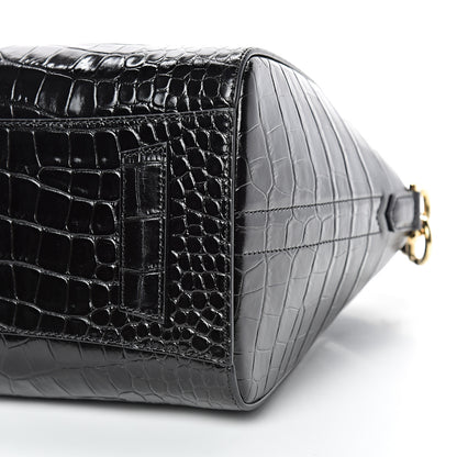Givenchy Calfskin Crocodile Embossed Small Antigona Black 9 of 10