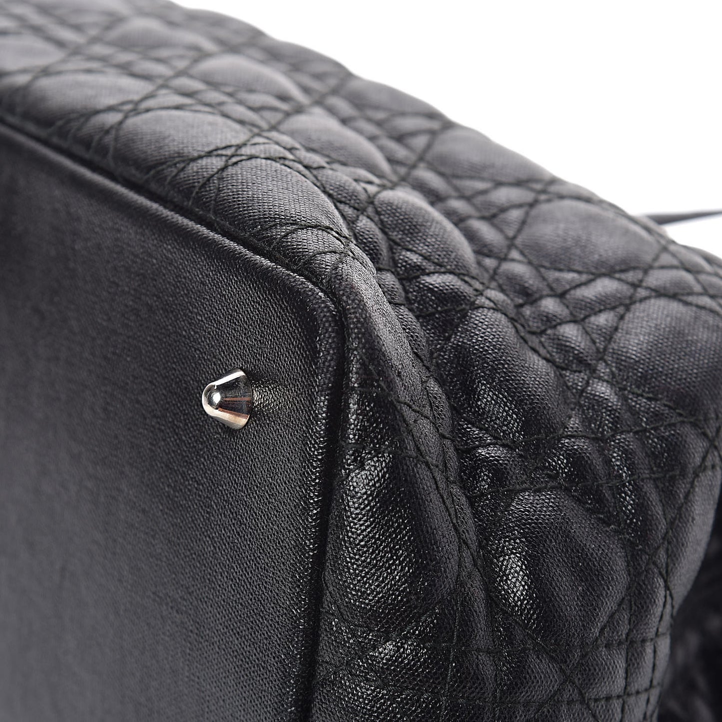 Coated Canvas Cannage Medium Panarea Tote Black