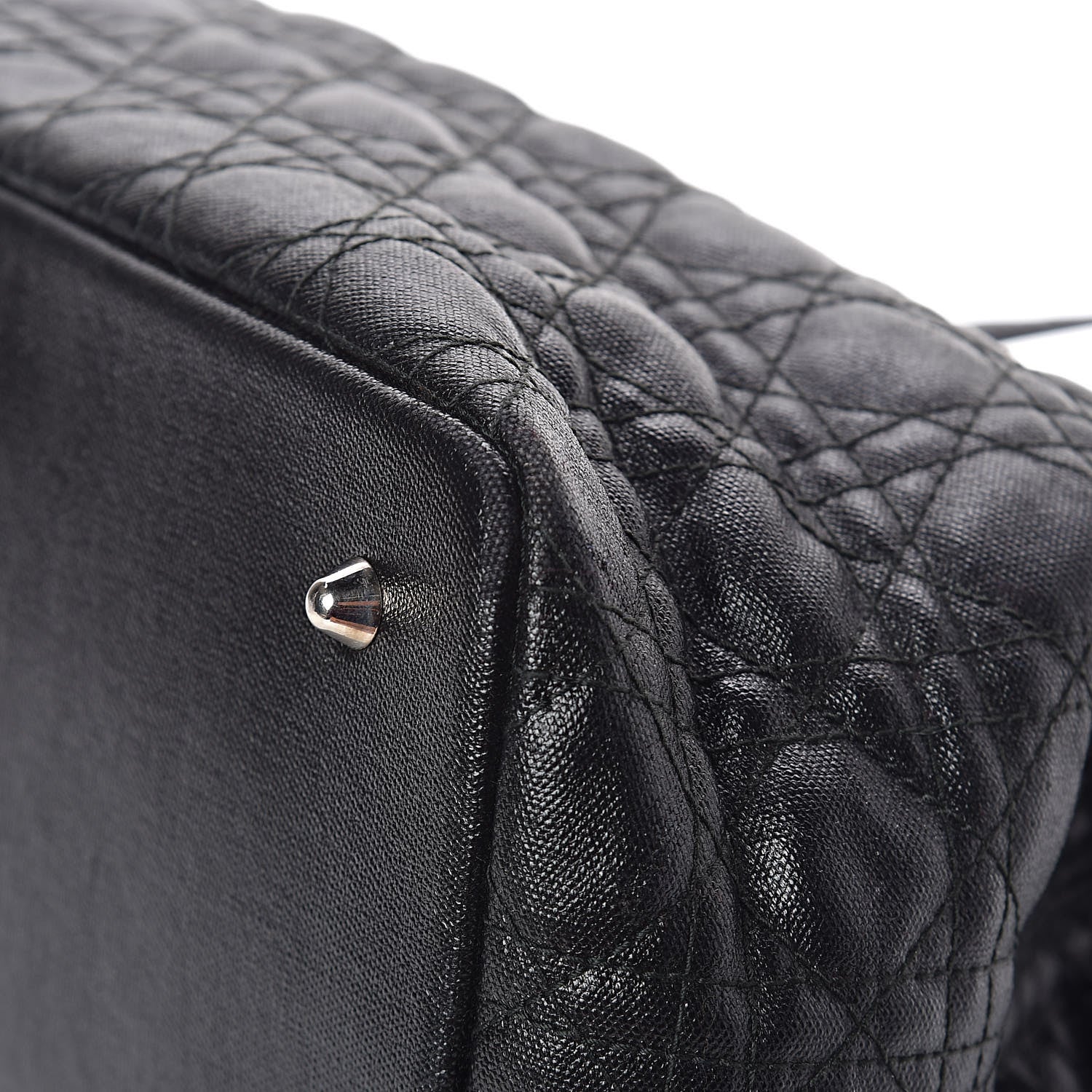 Christian Dior Coated Canvas Cannage Medium Panarea Tote Black 13 of 19